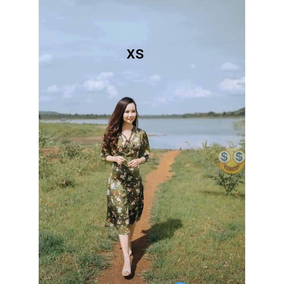 Váy lụa hoa Mango Auth new tag có sẵn 11045027