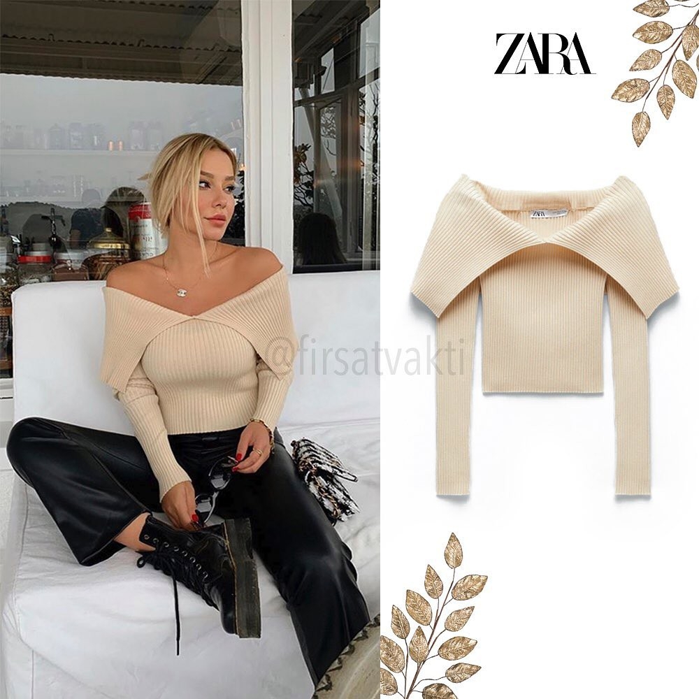 Áo len cổ trễ Zara Auth new tag có sẵn 4938/100 4938100