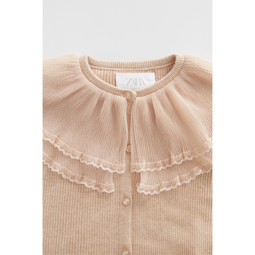 Áo Cardigan cổ đáp ren Zara Auth New Tag có sẵn 6458/707 6458707