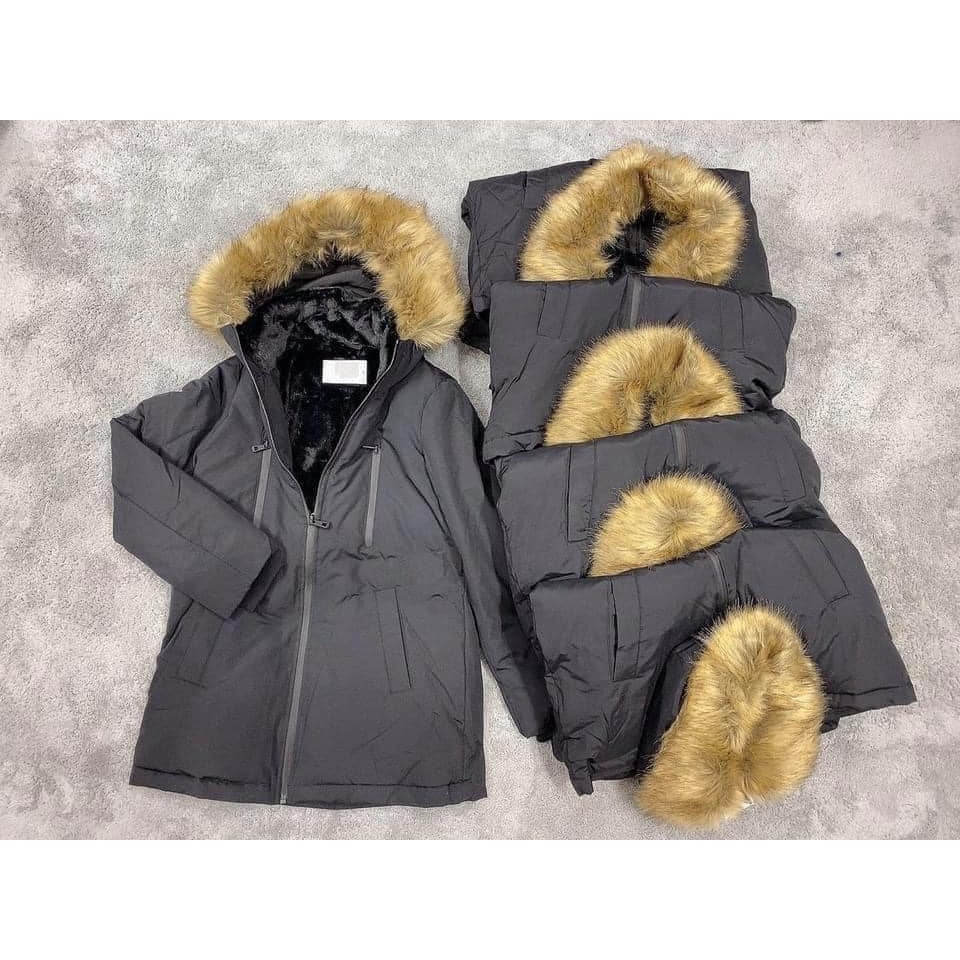 Áo khoác mùa đông chống nước lót lông dáng suông dài Zara Auth New Tag có sẵn 8073/734 8073734