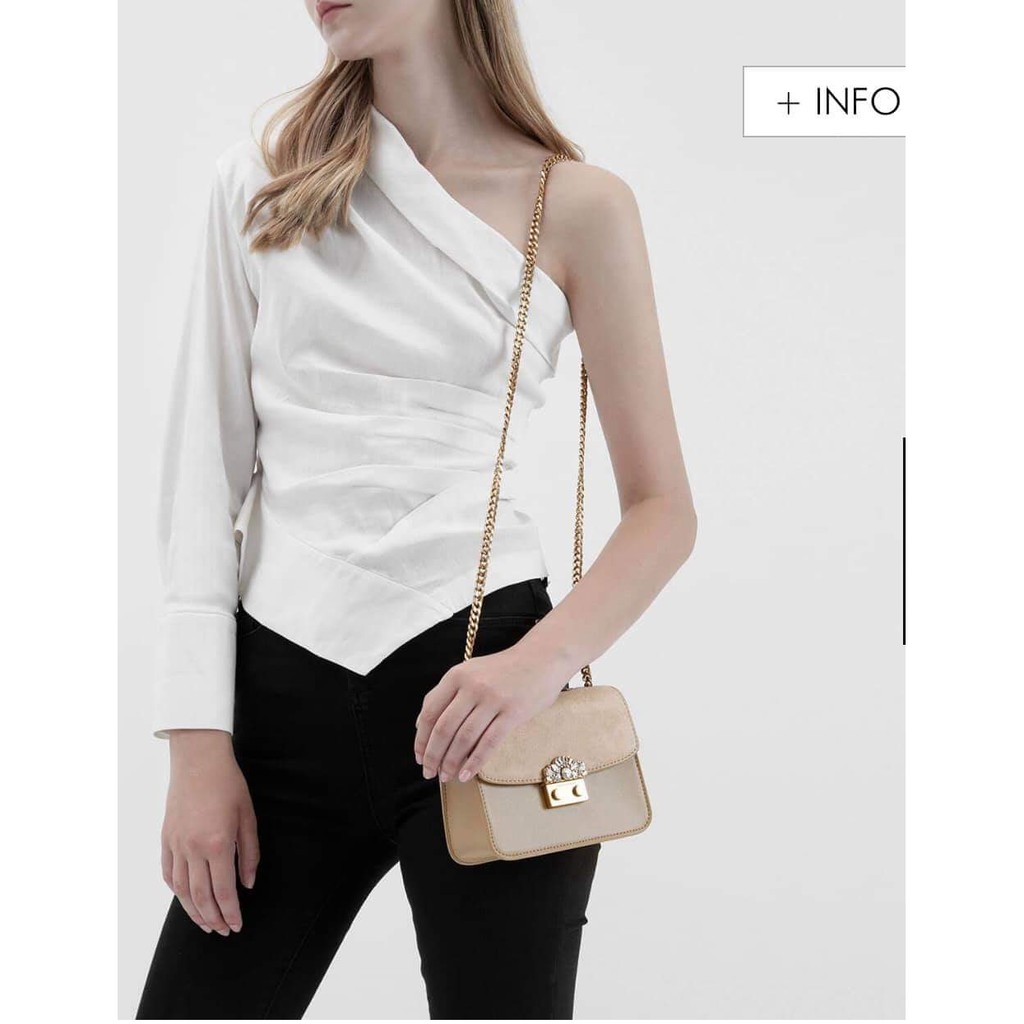 Áo lệch vai trắng Zara Auth new tag có sẵn 7563/051 7563051
