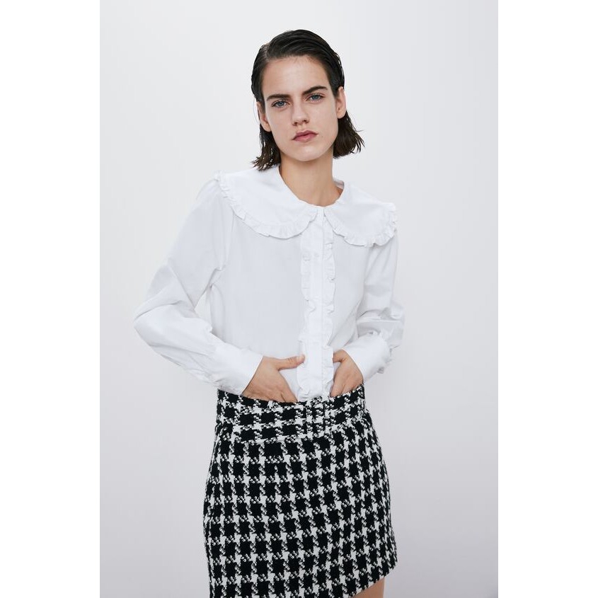 Áo kiểu cổ bèo sen Zara Auth new tag có sẵn 8528/201 8528201