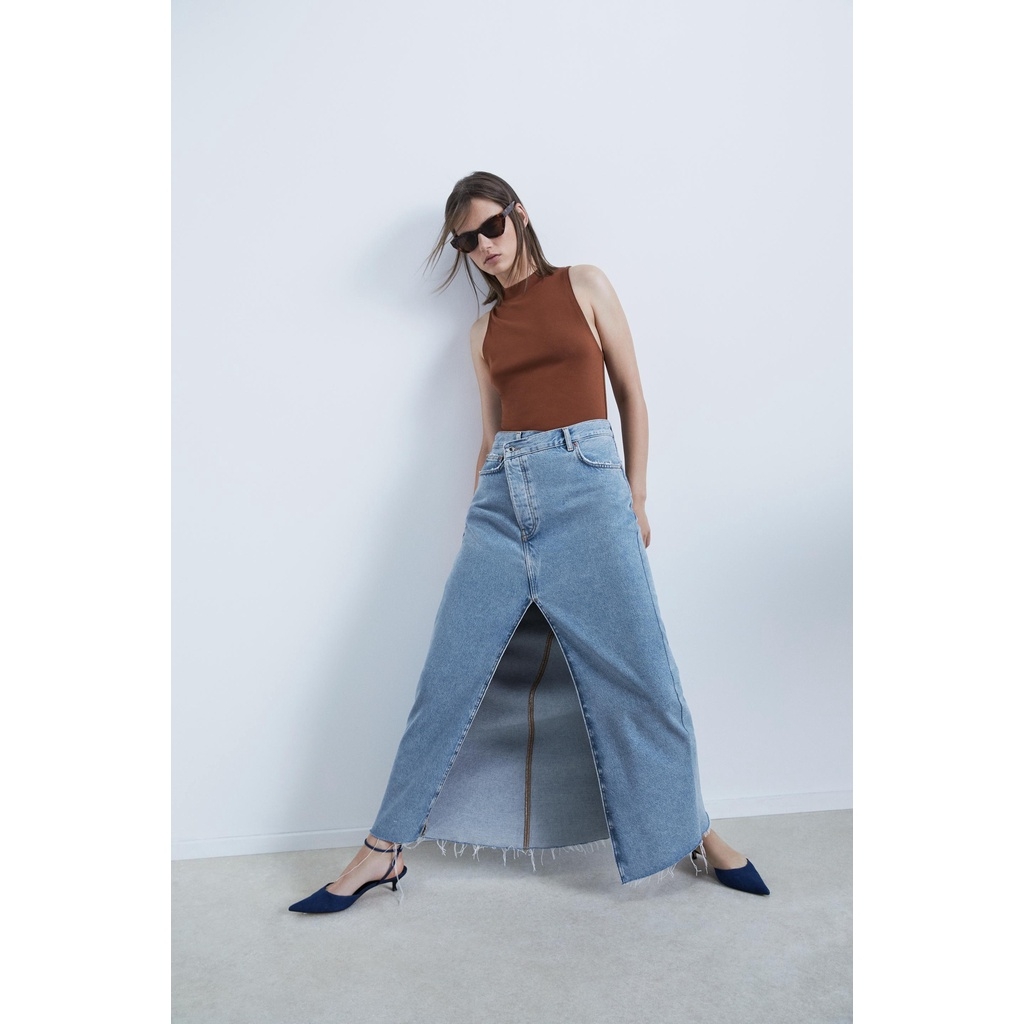Áo thun không tay, cổ 3 phân Zara Auth New tag có sẵn 4174/629 4174629