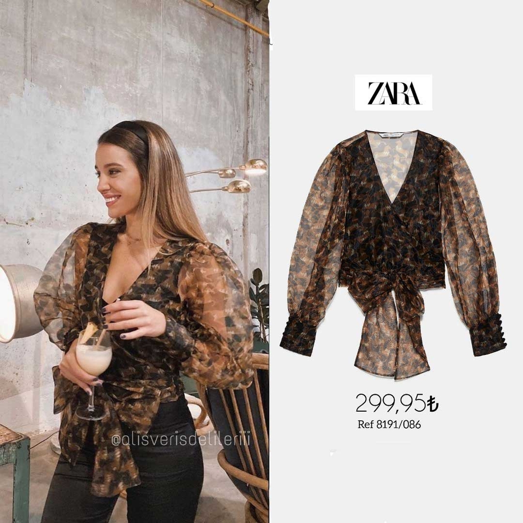 Áo kiểu blouse voan lót ngực nơ eo Zara Auth New Tag có sẵn 8191/086 8191086