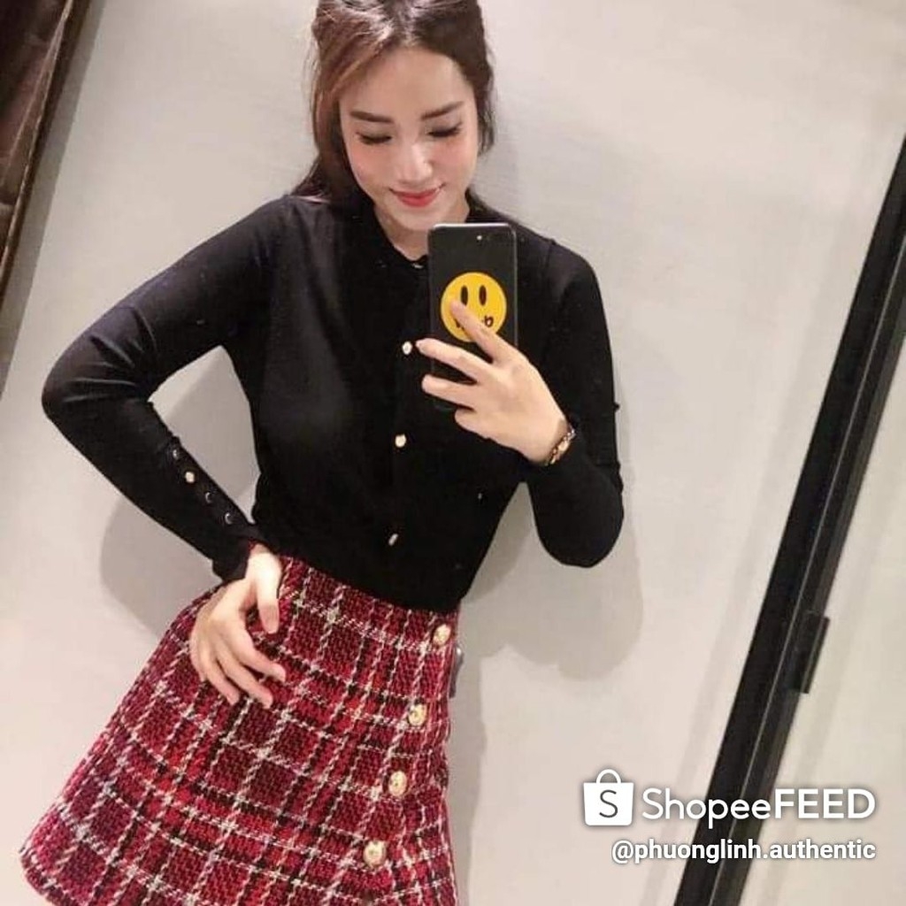 Áo len Cardigan cúc kim loại Zara Auth new tag có sẵn 5646/126 5646126