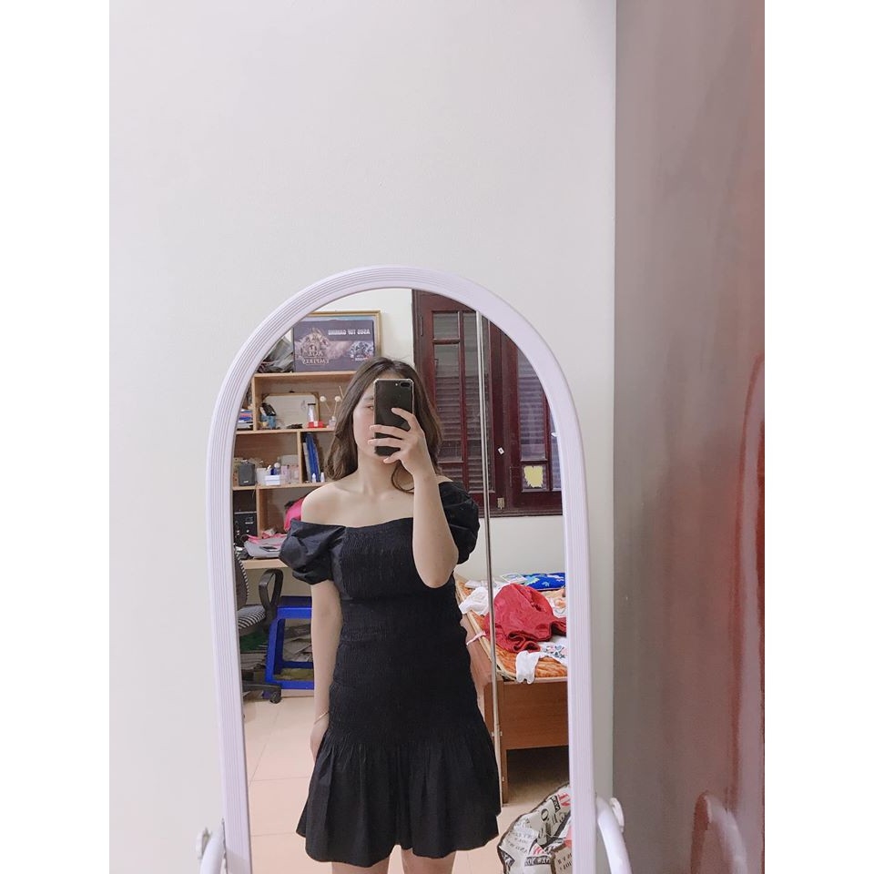 Váy đen Zara chun auth new tag có sẵn