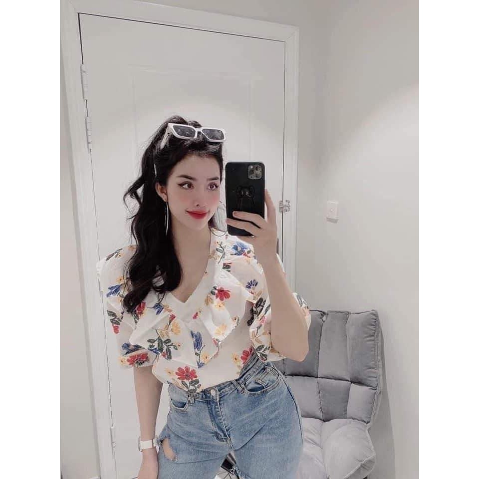 Áo Kiểu họa tiết cổ V Zara Auth New tag có sẵn 7969/030 7969030