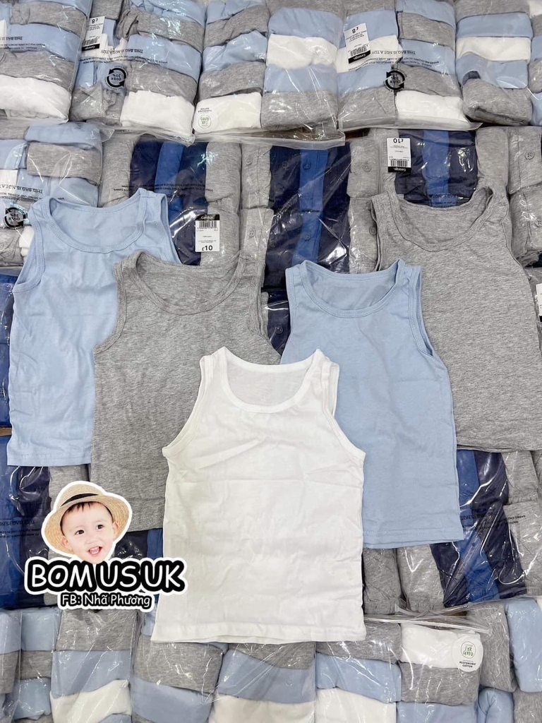 Set 5 áo ba lỗ bé chất liệu 100% cotton George Auth New Tag có sẵn 574/5741