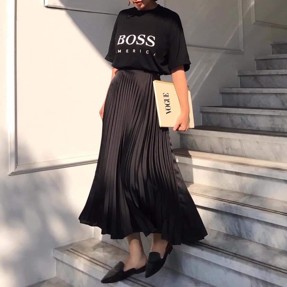 Chân váy xếp ly dáng dài Zara Auth New tag có sẵn 8372/275 8372275 8372/031 8372031