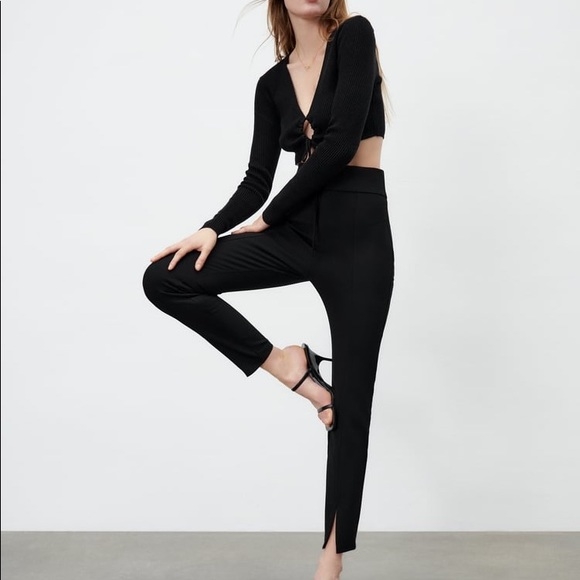 Quần Legging dáng dài xẻ gấu Zara Auth New Tag có sẵn 4432/225 4432225