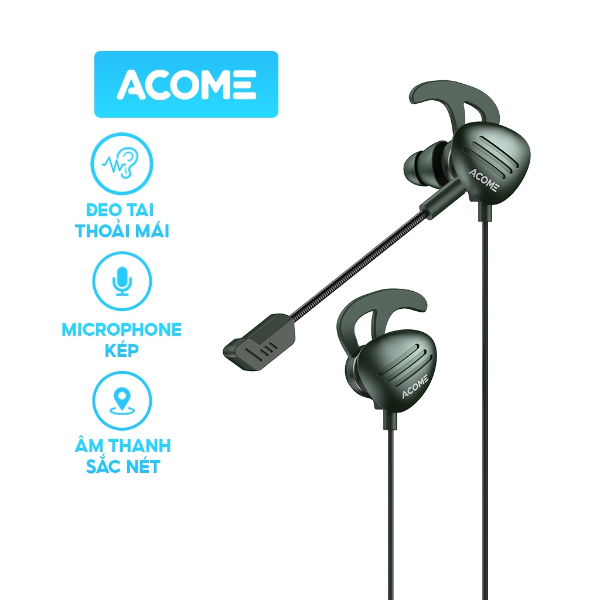 Tai nghe gaming in-ear ACOME AE100 - Xanh lá