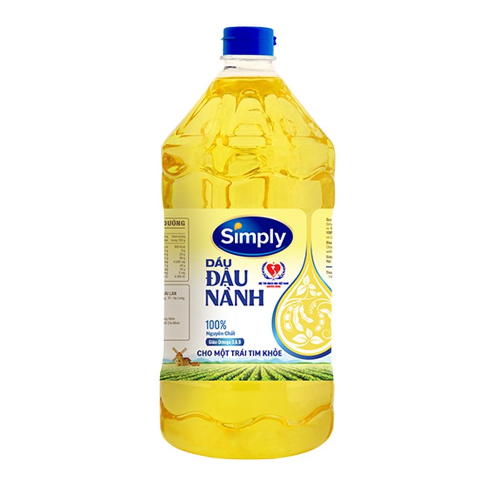 [THÙNG 6 CHAI] Dầu đậu nành Simply 100% nguyên chất 2L