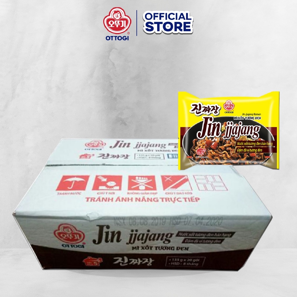 Mì Ottogi xốt tương đen Jin Jjajang Ramen 135g - Thùng 30 gói