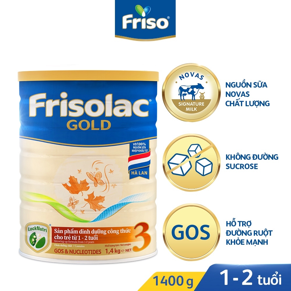 Sữa bột Frisolac Gold số 3 cho bé từ 1 - 3 tuổi - 1400g