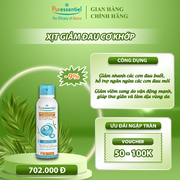[HN] Xịt giảm đau cơ khớp Puressentiel 150ml
