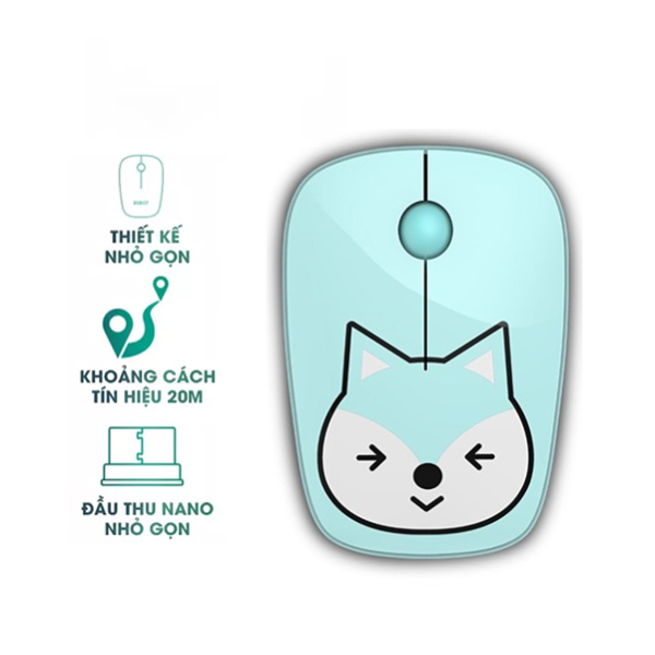 Chuột không dây 2.4GHz ROBOT M220 Green Fox -  1600DPI (Kèm pin)