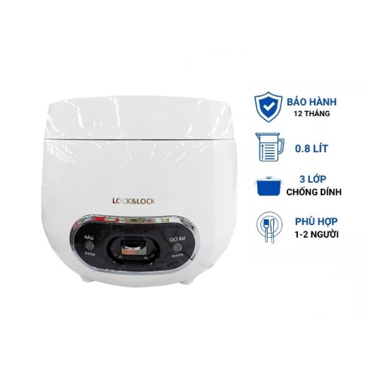 Nồi cơm điện mini đa năng Lock&Lock EJR426WHT - 0.8L