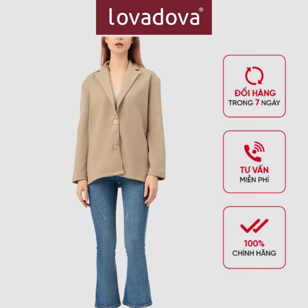 [HCM] Áo khoác kiểu nữ Lovadova 20O11C004 - Nâu nhạt