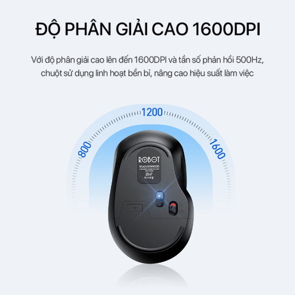 Bộ bàn phím và chuột tĩnh âm không dây 2.4GHz ROBOT KM4000 - Đen