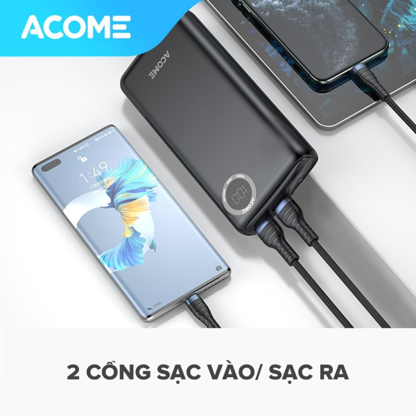 Pin sạc dự phòng dung lượng 20000mAh ACOME AP202 - Đen