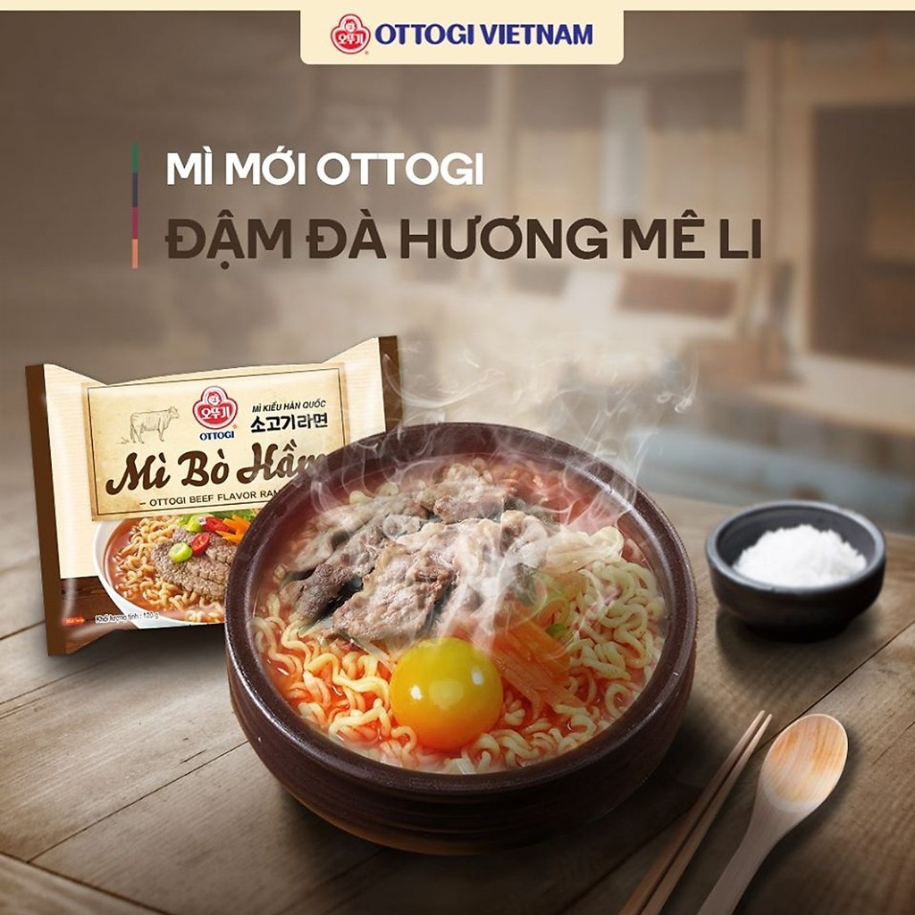 Combo 3 Ly mì bò hầm cay Ottogi - 62g