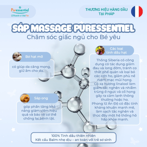 [HN] Sáp massage ngực giúp bé ngủ ngon Puressentiel 30 ml