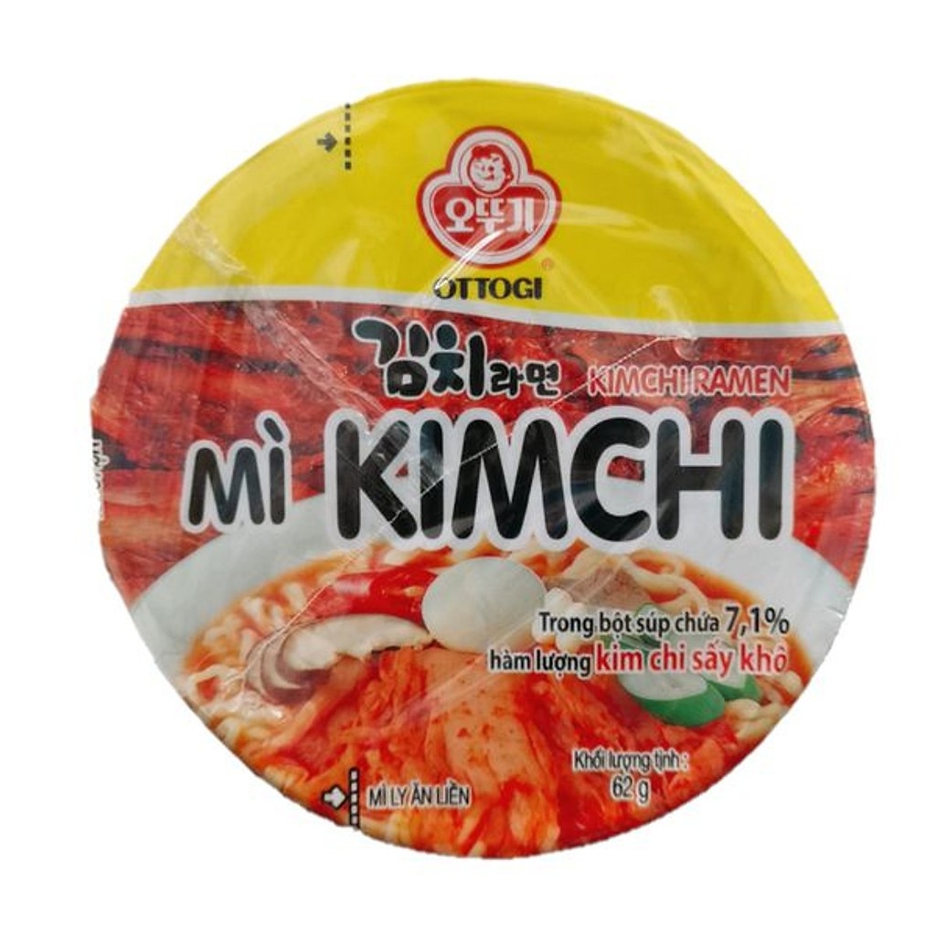 Combo 3 Ly mì kim chi Ottogi 62g