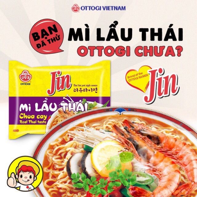 Combo 5 Gói mì Jin lẩu Thái Ottogi 115g