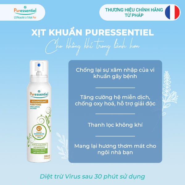 [HN] Xịt khử khuẩn không khí ngăn ngừa dịch bệnh Puressentiel 200ml