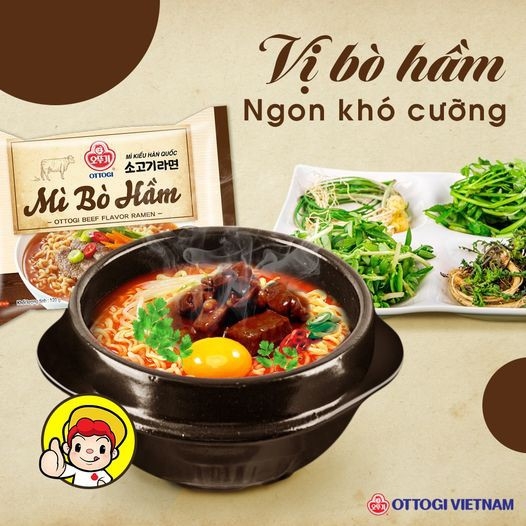 Mì bò hầm Ottogi 120g - Lốc 8 gói