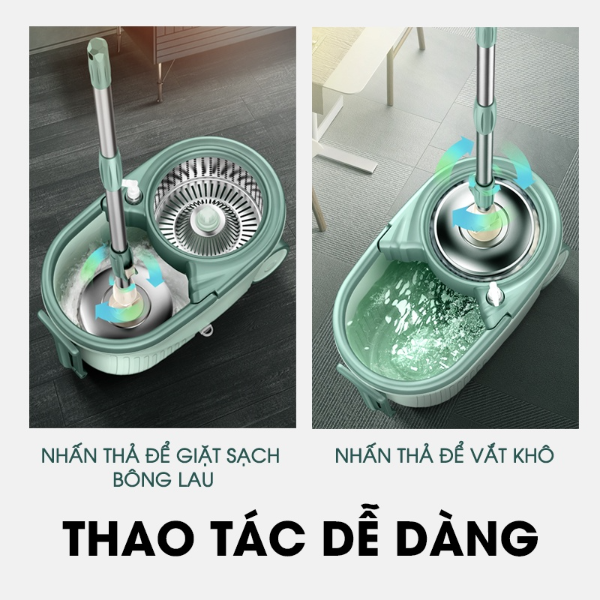 Bộ lau nhà thông minh 360 độ SAMONO SCM003 (Kèm 2 bông lau)