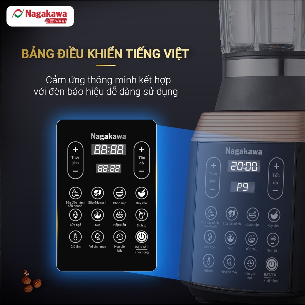 Máy làm sữa hạt đa năng Nagakawa NAG0815 - 1.75L