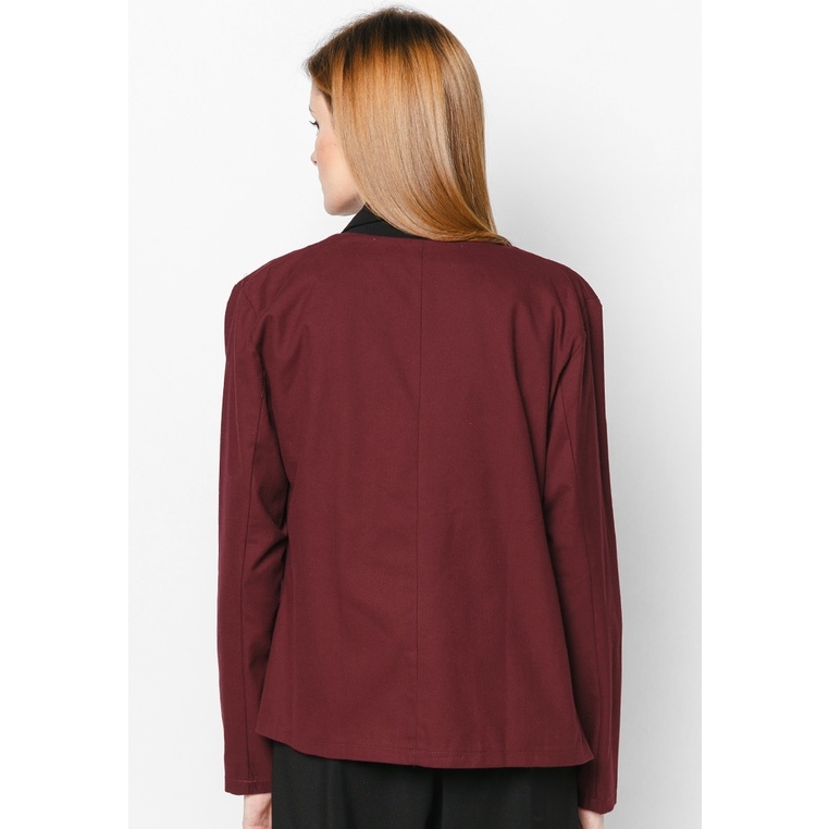 [HCM] Áo khoác ngoài, giả vest, cách điệu free size Lovadova O10C006 - Đỏ mận
