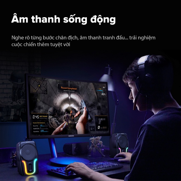 Loa gaming LED RGB 16 triệu màu ACOME A12 - Đen