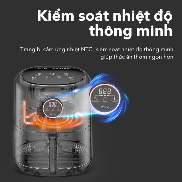 Nồi chiên không dầu SAMONO SW-AFBE04 4L - 1400W - Xanh dương