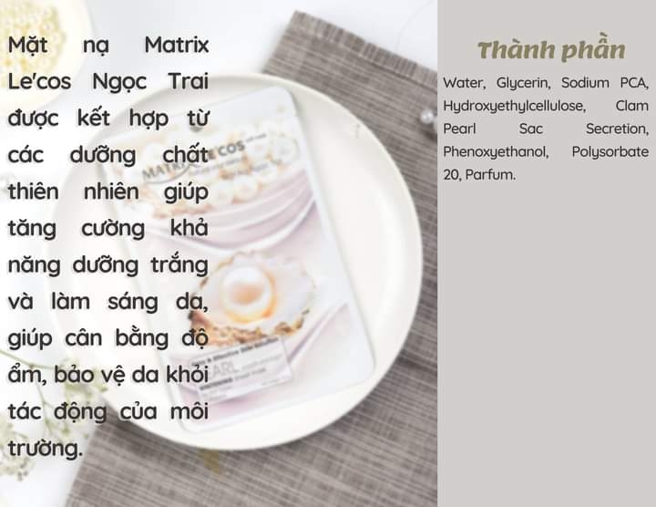 Mặt nạ Matrix Le'cos ngọc trai (Hộp 20 chiếc x 30g)