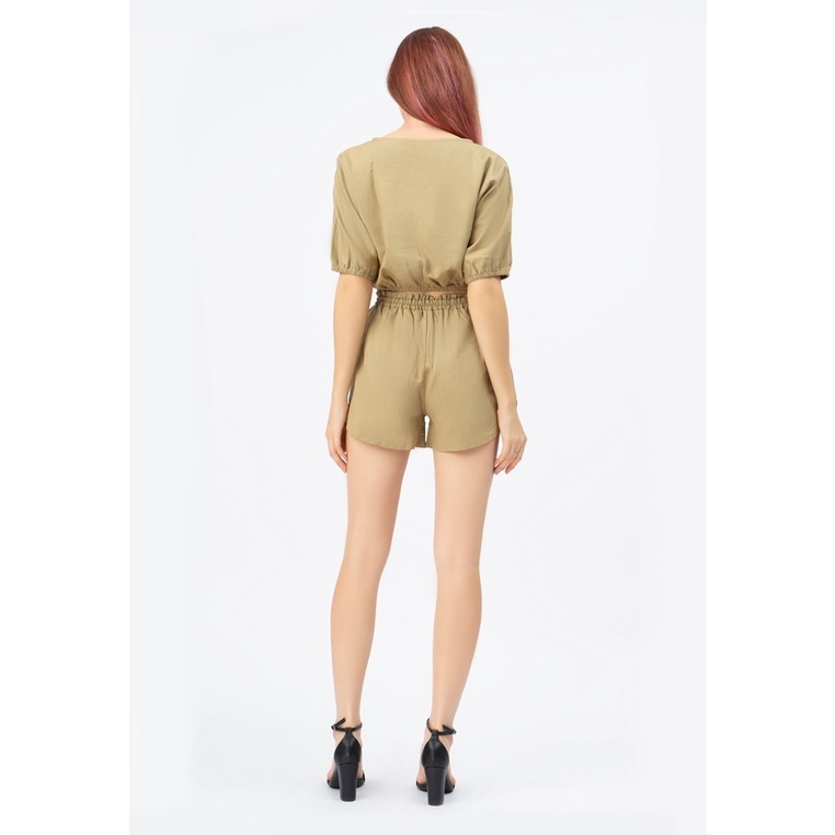 [HCM] Set đồ bộ, dài tay, cách điệu nhún eo, hai tay áo Lovadova 20O09C002 - Nude