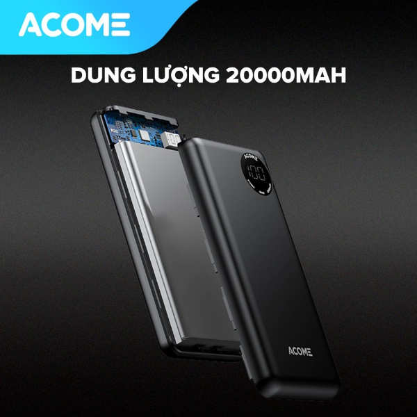 Pin sạc dự phòng dung lượng 20000mAh ACOME AP202 - Đen