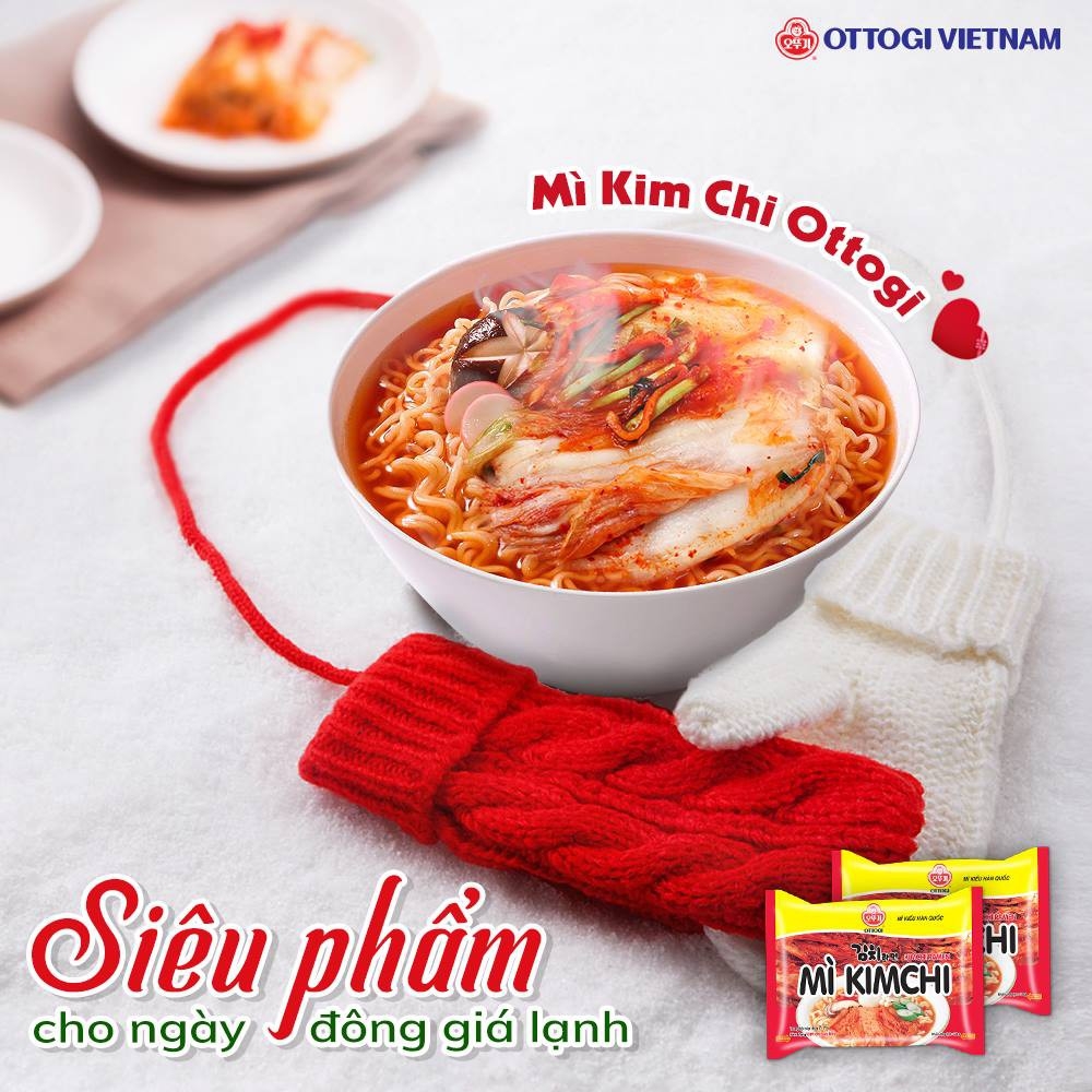 Combo 3 Ly mì kim chi Ottogi 62g