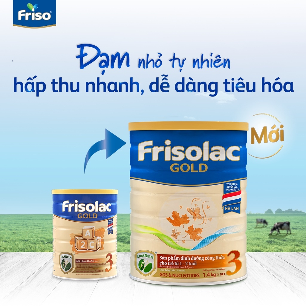 Sữa bột Frisolac Gold số 3 cho bé từ 1 - 3 tuổi - 1400g