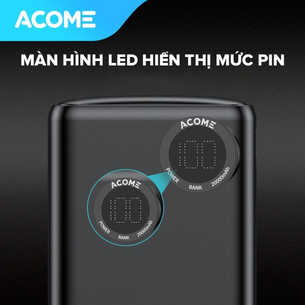 Pin sạc dự phòng dung lượng 20000mAh ACOME AP202 - Đen