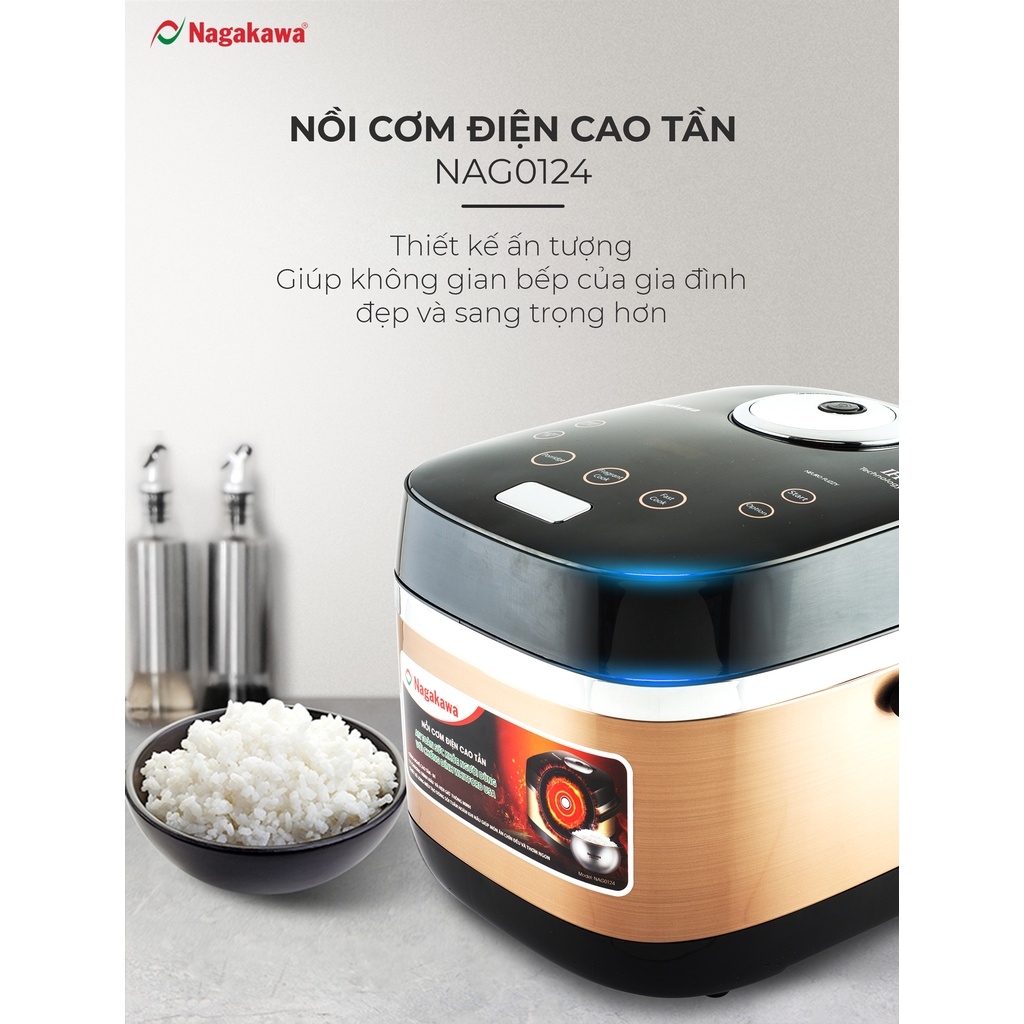 Nồi cơm điện cao tần 1.8L Nagakawa NAG0124