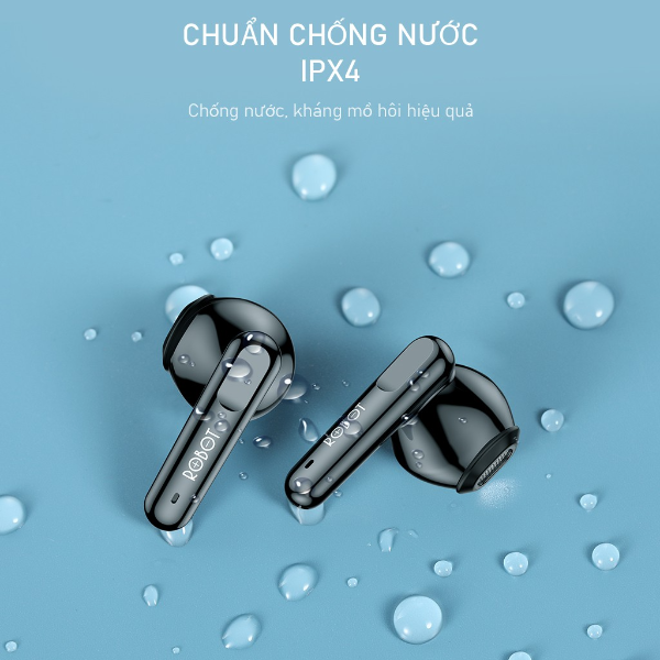 Tai nghe Bluetooth TWS Semi in-ear ROBOT Airbuds T10 - Đen