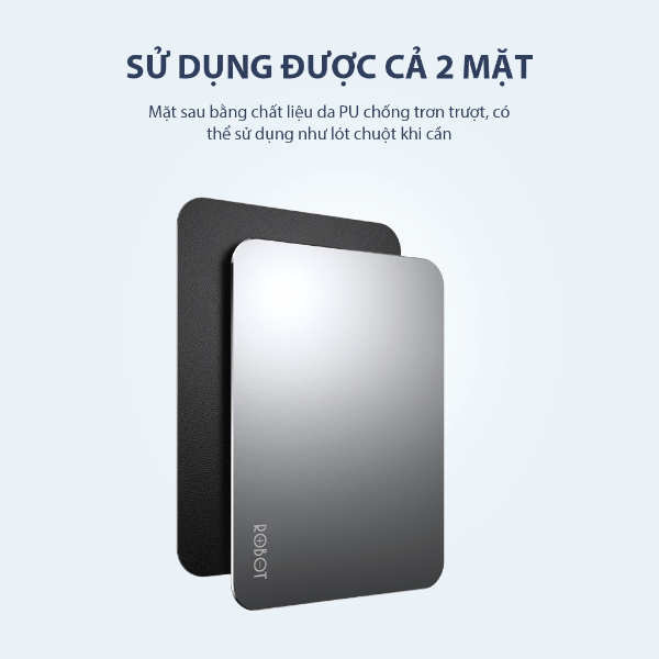 Tấm lót chuột kim loại ROBOT RP03 - 25 x 18cm - Bạc