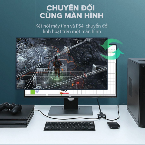 Bộ chuyển đổi HDMI 2 chiều ROBOT HM103 - Đen