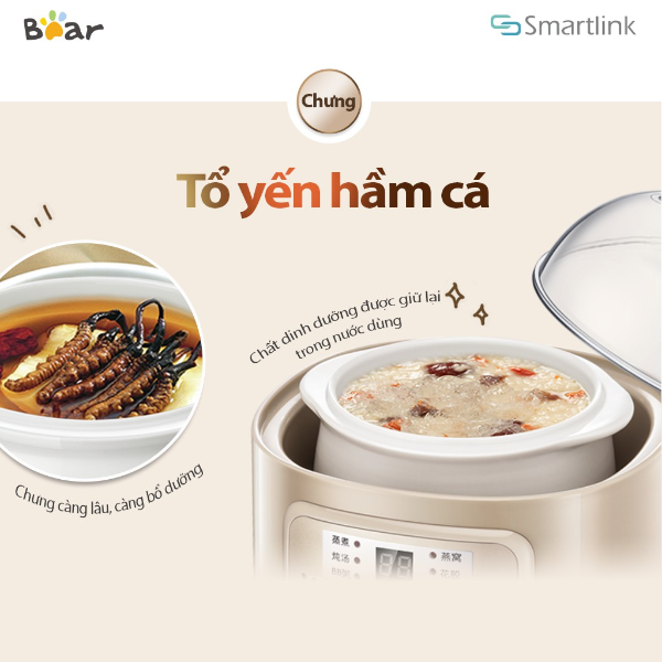 Nồi nấu chậm Bear DDZ-A08D1 0.8L - Be