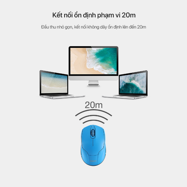 Chuột không dây tĩnh âm ROBOT M310 - Có nút On/Off  2.4Ghz - 1600DPI (Kèm pin)