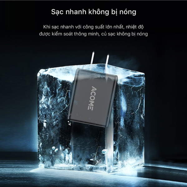 Củ sạc 2 cổng USB ACOME AC03U - Đen