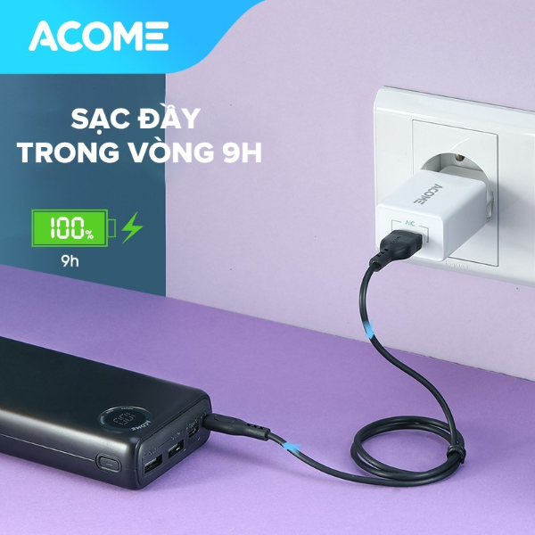 Pin sạc dự phòng dung lượng 20000mAh ACOME AP202 - Đen