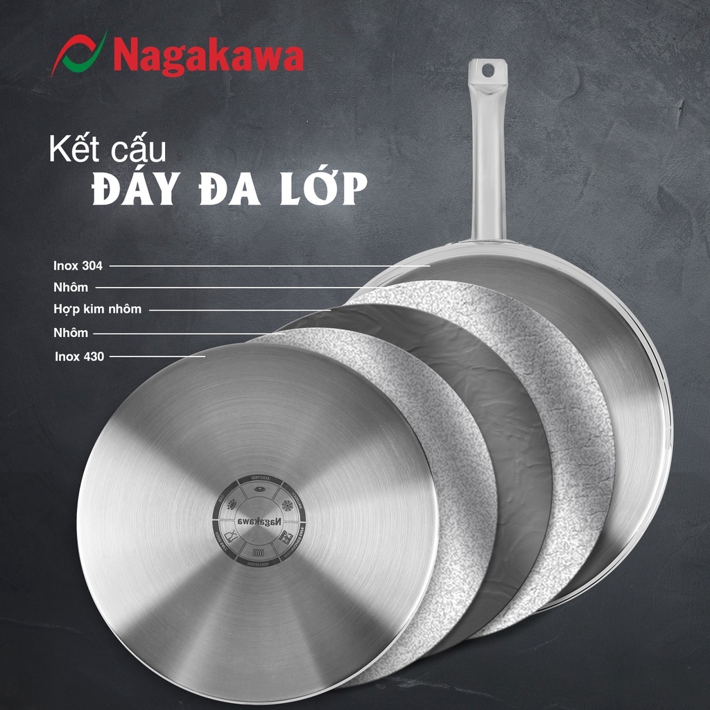 Chảo inox chống dính Nagakawa Aki NAG2804 - 28cm